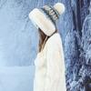 Women Autumn Winter Warm Thicken Ear Protector Knitted Hat Cold Velvet Hair Ball Outdoor Cycling Bomber Hat Sweet Cute Lei Feng Hat