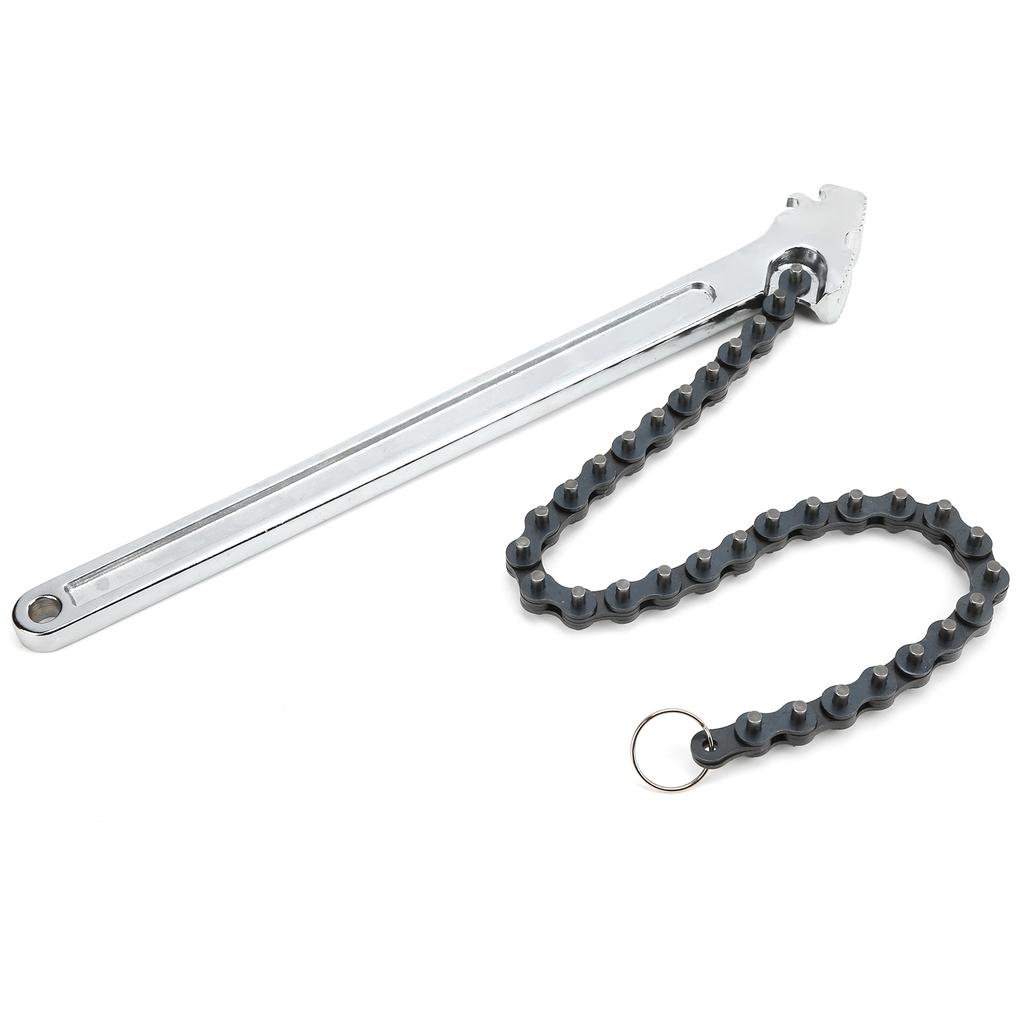 Chain Wrench High Hardness Surface Polished ChromePlated Chrome Vanadium Steel Hand Tool(15in )