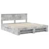 Bed Frame with Headboard Concrete Grey 200 x 200 cm Engineered Wood
