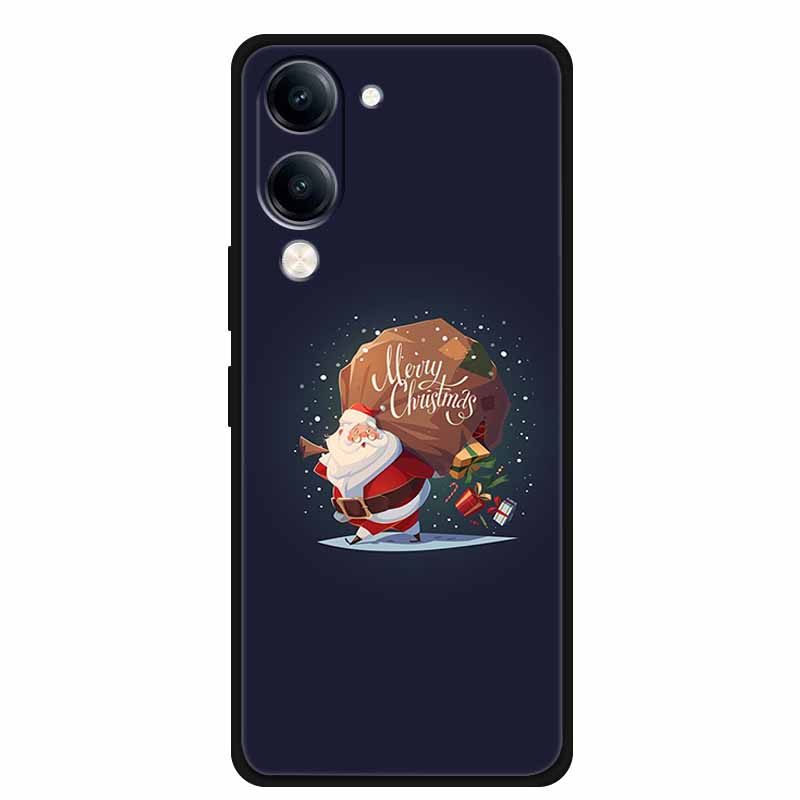 Christmas Case For Vivo Y04 Y04S Y37C Soft Silicone Phone Cover Funda For Vivo Y 04 04S 37C Black TPU Protective Bumper Casing