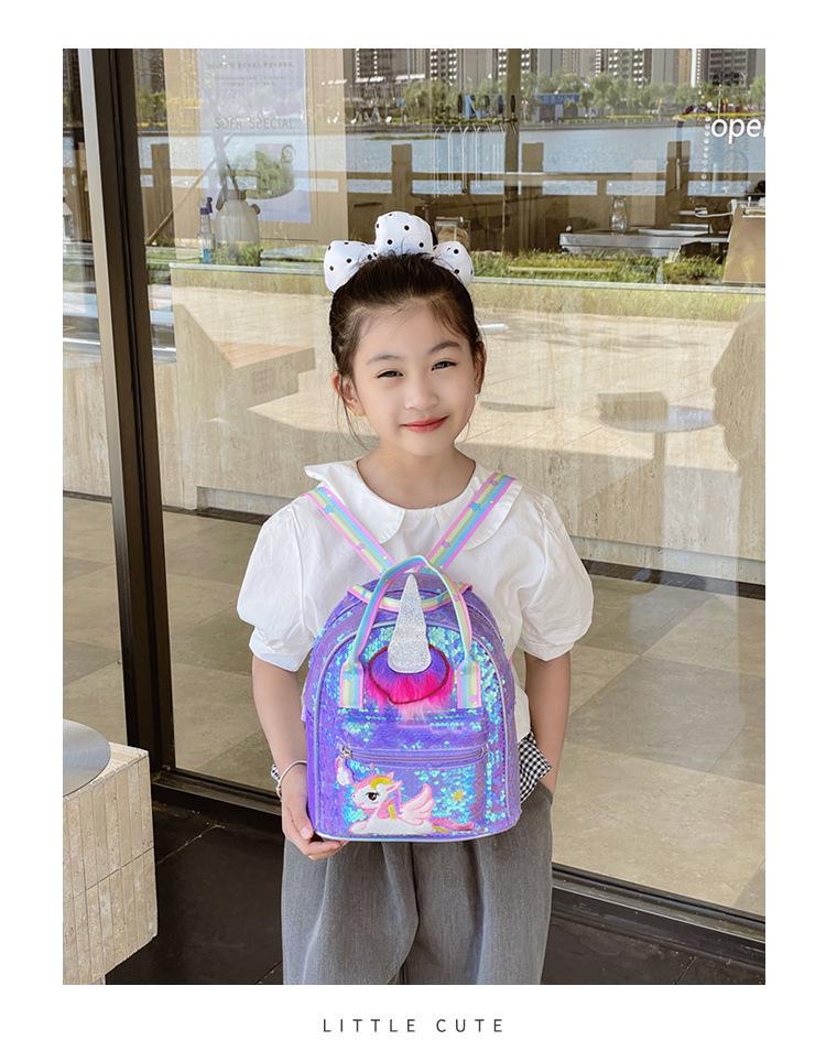 Unicorn Sequin Backpack: Large Capacity, Cute Iridescent Schoolbag for Girls