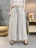 Spring 2026 Linen Elastic-Waist Wide-Leg Pants: Artistic, Versatile, Casual, Comfortable
