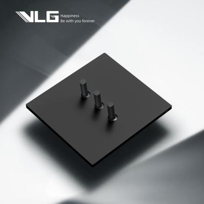 Minimalist Black Stainless Steel Panel Wall Mounted Toggle Switch Socket European French Retro Switch Socket