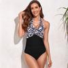 Women's Bikini Swimwear One-Piece Vintage Conservative Solid Sexy Swimsuit Swimming Beachwear