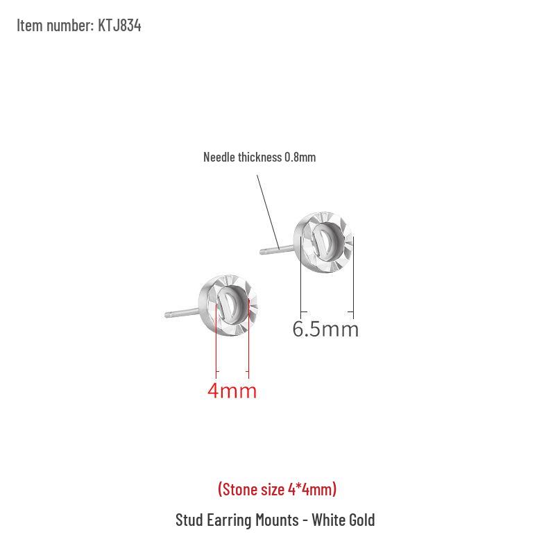 

S925 Sterling Silver Empty Setting Stud Earrings with Jade, Amber, Turquoise Insets 925 Silver
