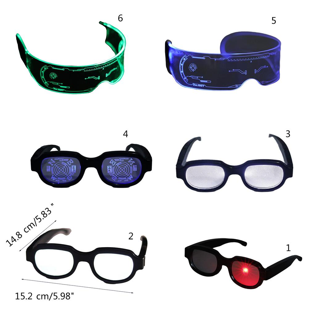 Anime Enthusiasts LED Glasses Carnival Christmas Glasses Photo Props Glowing Light up Eyewear Teens Adult Christmas Gift