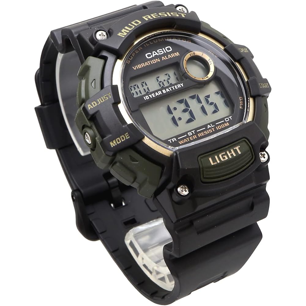 Casio Standard Digital Men's Watch TRT-110H-1A2V Black Gold Vibrating Alarm Mud Resistant