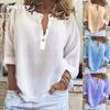 JPNTKY Women's Fashion Casual Solid Color Print Long Sleeve V Neck Blouses & Shirts Unique Design