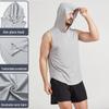 Men's Summer Quick-Dry Hooded Sports Vest - Casual, Breathable, European & American Style for Outdoor Running & Fitness