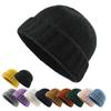 1pc Winter Warmth Beanies for Men Women Brimless Docker Hat Winter Watch Cap Sailor Outdoor Windproof  Rolled Cuff Harbour Hats