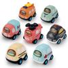 Pull-back Cartoon Car Toy for Kids 1-3 Years Transparent Inertia Sliding Puzzle Gift for Boys Girls