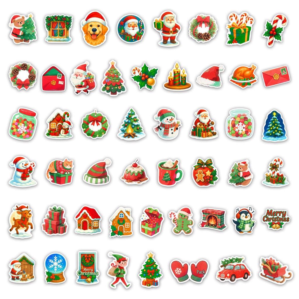 50 Waterproof DIY Christmas Sticker Pack for Decoration
