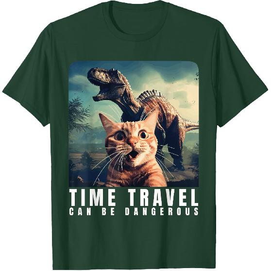 Crazy Cat Selfie Run, Time Travel Can Be Dangerous, Cat Love T-Shirt