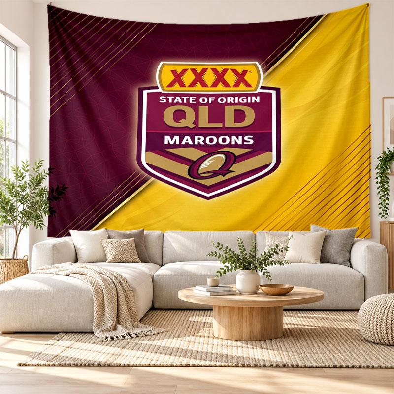 Queensland Maroons Wall Tapestry, Soft Fabric Wall Hanging, Decorative Backdrop For Bedroom Home Wall Art