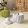 Silicone Storage Case Molds Striped Pattern Candle Holders Moulds Storage Containers Mold with Lid for Creative Minds