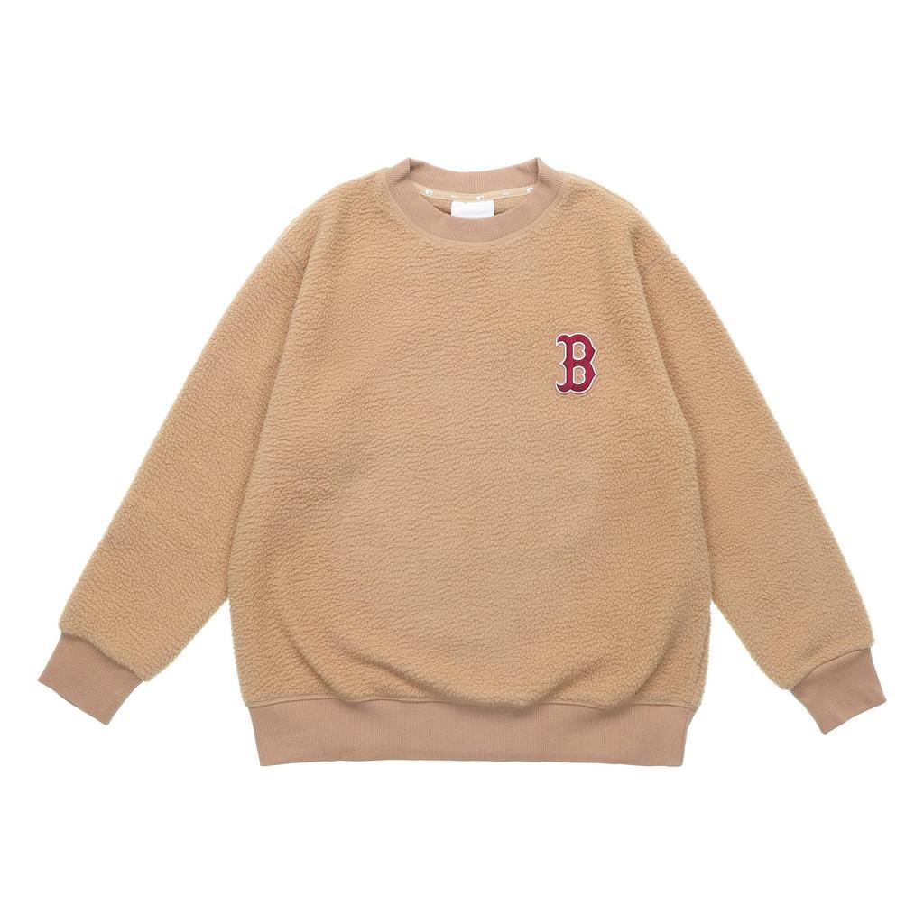 MLB Base Logo Sweatshirts Unisex Brown Crew Neck Moderate Regular 31MTF1061-43B