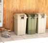 Odpadkový koš Shinki, syntetický, vážka, spojitelný, s rukojetí, 45 litrů, khaki béžový, šířka x hloubka x výška v cm, s víkem, oddělený, odolný, venkovní