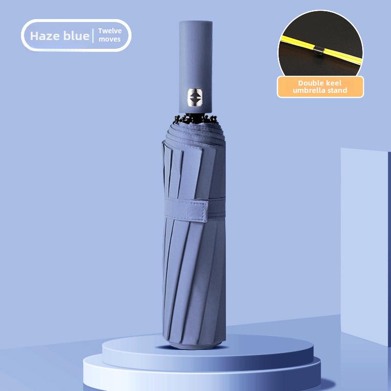 12-Rib Automatic Dual-Use Umbrella for Men & Women - Large, Sunshade & Rain Protection, UV Resistant