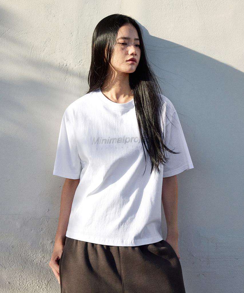MINIMALPROJECT Signature Silicone Logo Crop Short Sleeve T-Shirt Mst160C [White]
