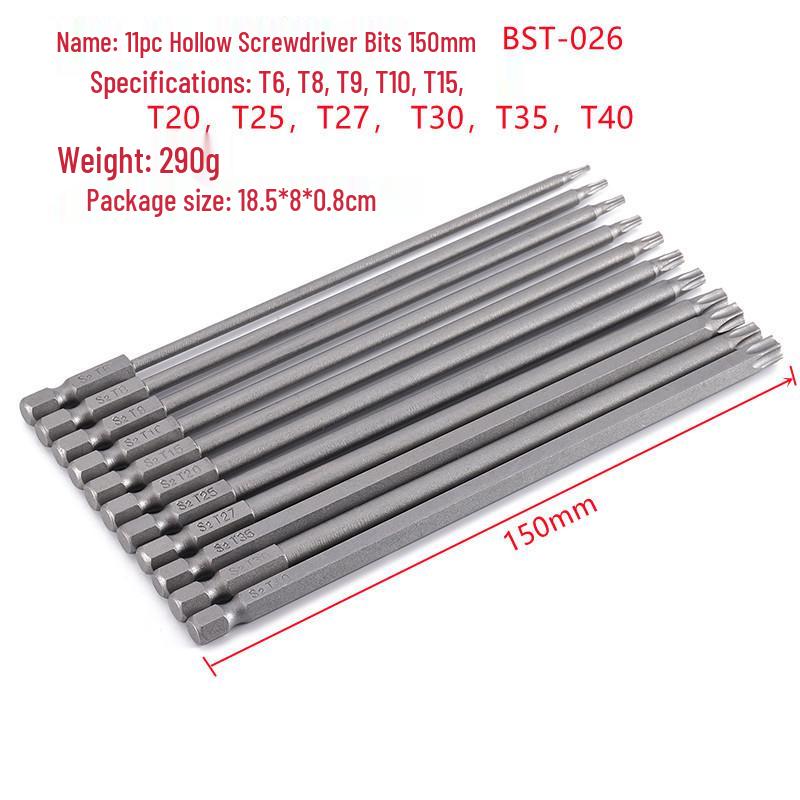 Hollow Plum Blossom 1/4 Hex Shank Screwdriver Bit with Center Hole