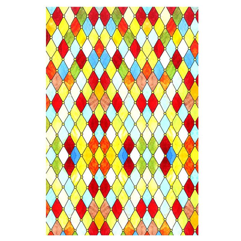 European Style Retro Glass Film,electrostatic Frosting, Adhesive Free Art Painting Privacy Protection Window Film Stained Glass