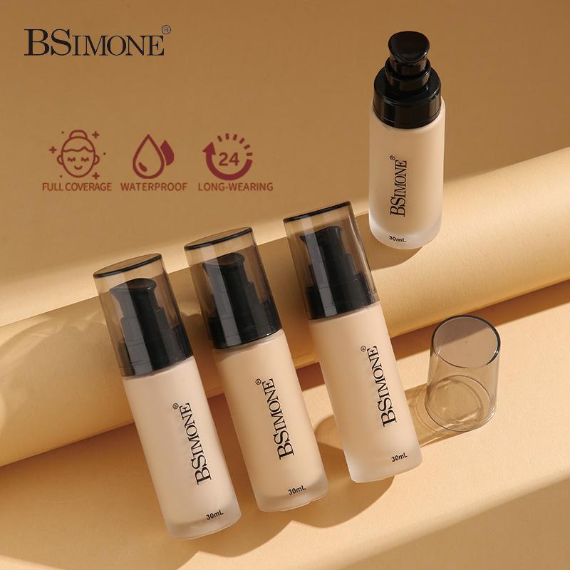Bsimone Face Base Liquid Foundation Makeup Concealer Waterproof Brighten Whitening Long Lasting Bb Cream Cosmetics