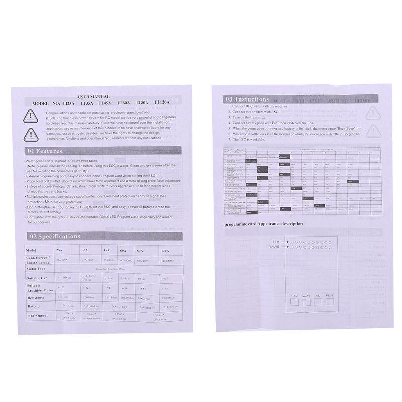 Controlador Eletrônico de Velocidade Brushless 60A à Prova d'Água com BEC 5.8V / 3A para Acessório de Peça RC