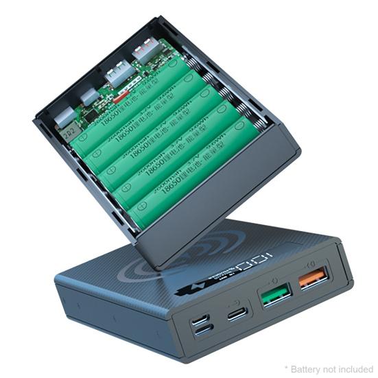 CX5 Powerbank Löstagbart DIY 5x18650 Fodral Lödfri QC Bärbart Laddarfodral