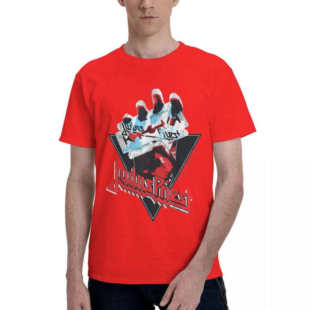 Judas Priest British Steel 100% Baumwolle Lässig Atmungsaktiv Bequem Sommer Lustig Ugus T-Shirts Herrenhemd
