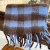Luochi Black & White Plaid Scarf: Warm, Thick, Korean Style, Fashionable, Versatile Tassel Scarf for Women, Autumn/Winter