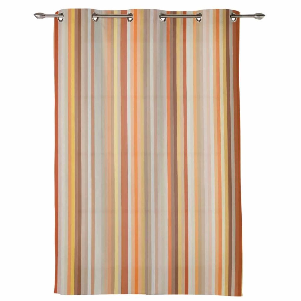 Cortinas Geométricas Abstratas com Listras Laranja para Quarto Sala Cortinas Cozinha Quarto Infantil Cortina de Janela Decoração de Casa