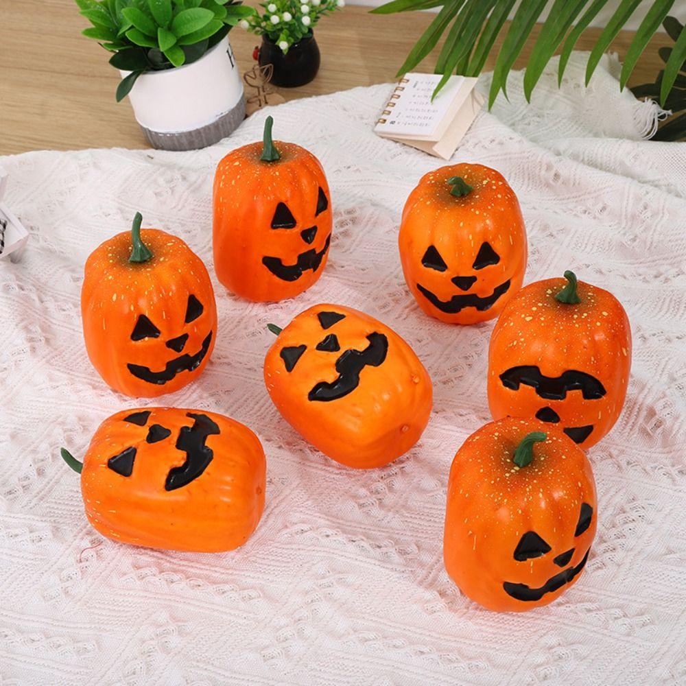 Cartoon Artificial Pumpkins Ornament DIY Handmade Craft Fake Pumpkins Model Thanksgiving