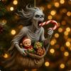 Dark Christmas Ornament 2D Acrylic Headless Santa/Devil Christmas Tree Ornament for Indoor Outdoor Home Party Decor