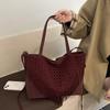 Bolsa de Palha Tecida Bolsa Feminina Bolsas de Ombro de Couro Moda Bolsas Tote de Grande Capacidade Bolsas Transversais Bolsas de Mensageiro de Viagem