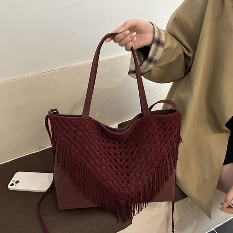 Bolsa de Palha Tecida Bolsa Feminina Bolsas de Ombro de Couro Moda Bolsas Tote de Grande Capacidade Bolsas Transversais Bolsas de Mensageiro de Viagem