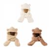 3 In 1 Plush Scarf Hat Gloves Earmuffs Fleece Scarves Hat Sweet Bear Ear Plush Beanie  Autumn
