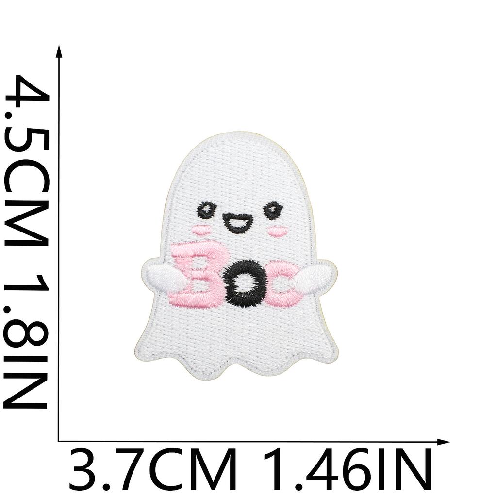 Ghost Embroidery Cloth Sticker Halloween Piao Ghost Patch Sticker Festive Atmosphere Dress Up Embroidery Label Pumpkin Spider Web