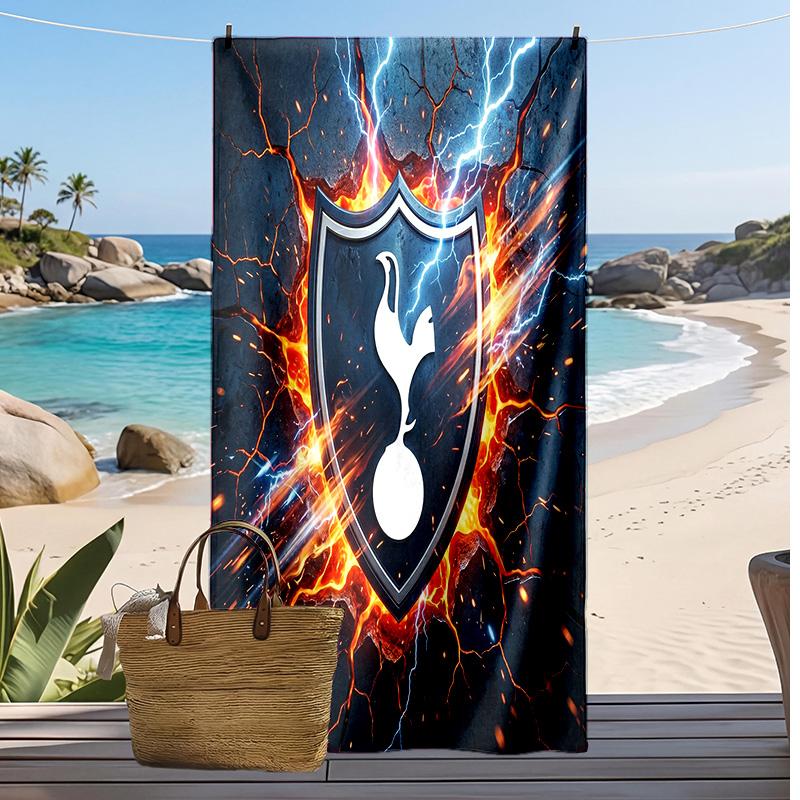 Toalla de Playa Impresa Tottenham Hotspur Secado Rápido Suave Portátil Manta de Playa Rectangular Grande para Viajes Piscina