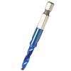 High Speed Steel Plated Blue 6.35mm Hex Shank Tap Drill Bit HSS Compound Tap (M3)