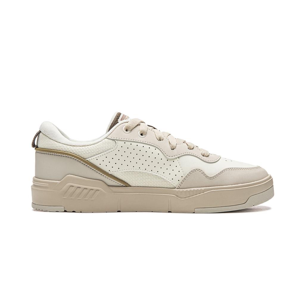 Li Ning Common 80s Coverage Slip Resistant, Abrasion Resistant, Lightweight Low top Skateboard Shoes Men's Beige AGCW013-4