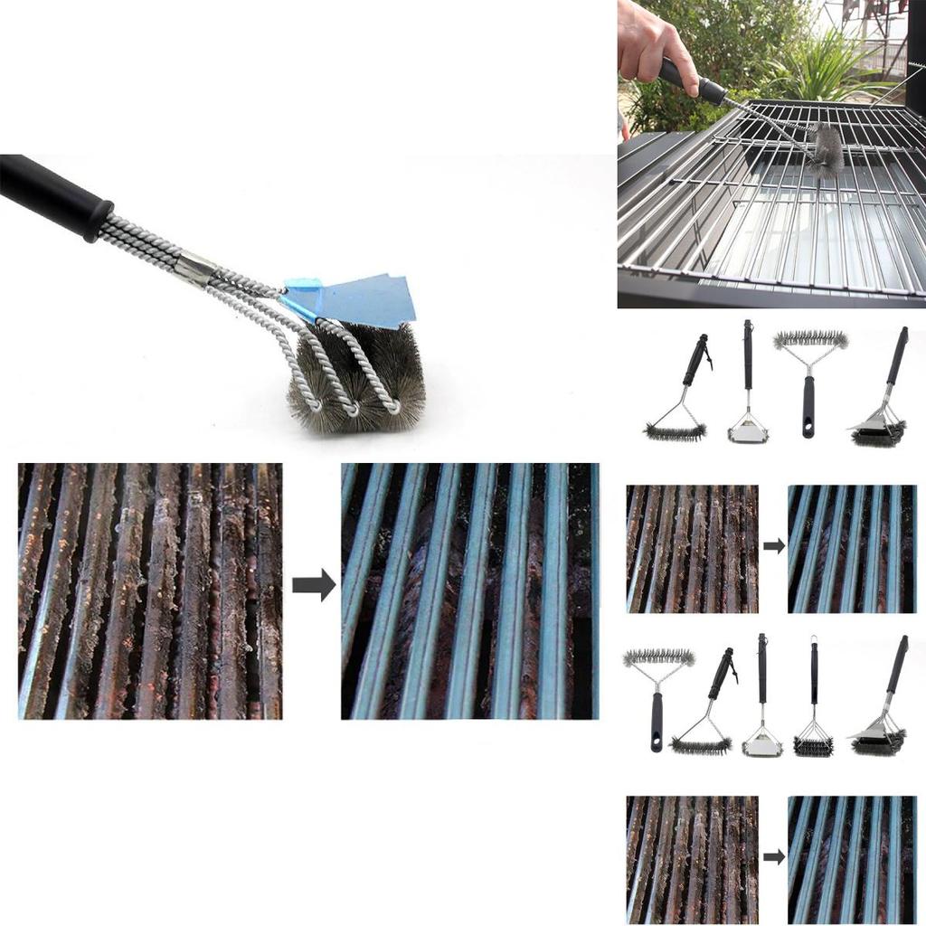 Wire Brush Spatula Long Handle Stainless Steel Brush For Wash Grill Oven Mesh