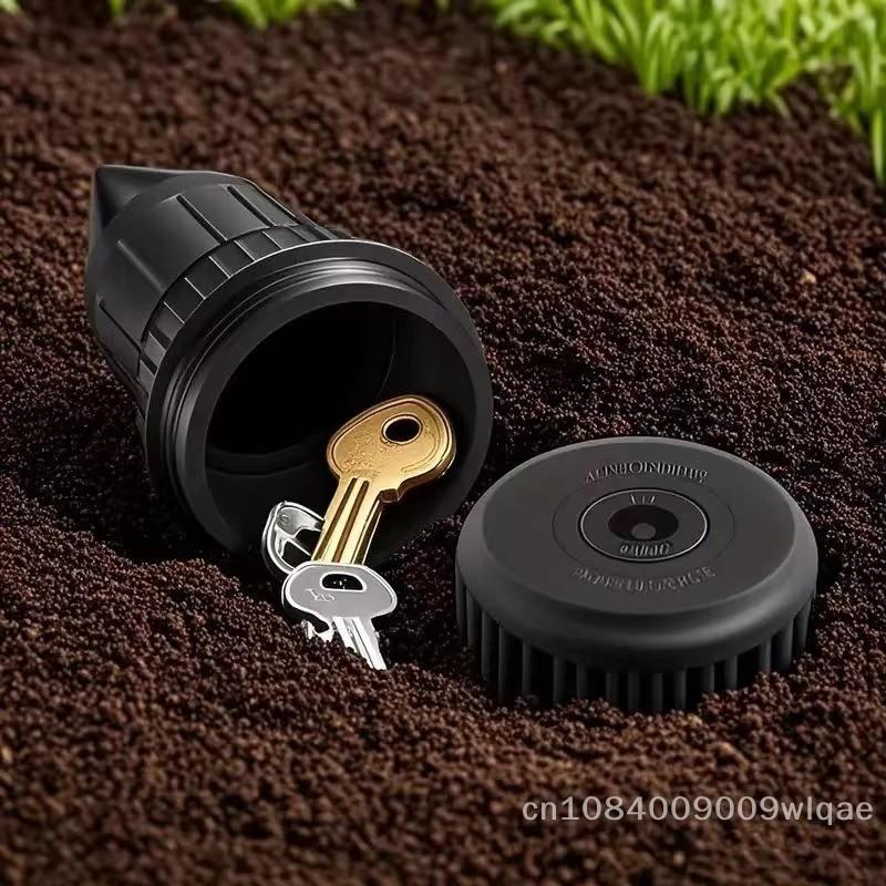 Stone Camouflage Key Box, Garden Key Hider, Realistic Underground Watering Can Key Safe, Durable Plastic for Outdoor Garden