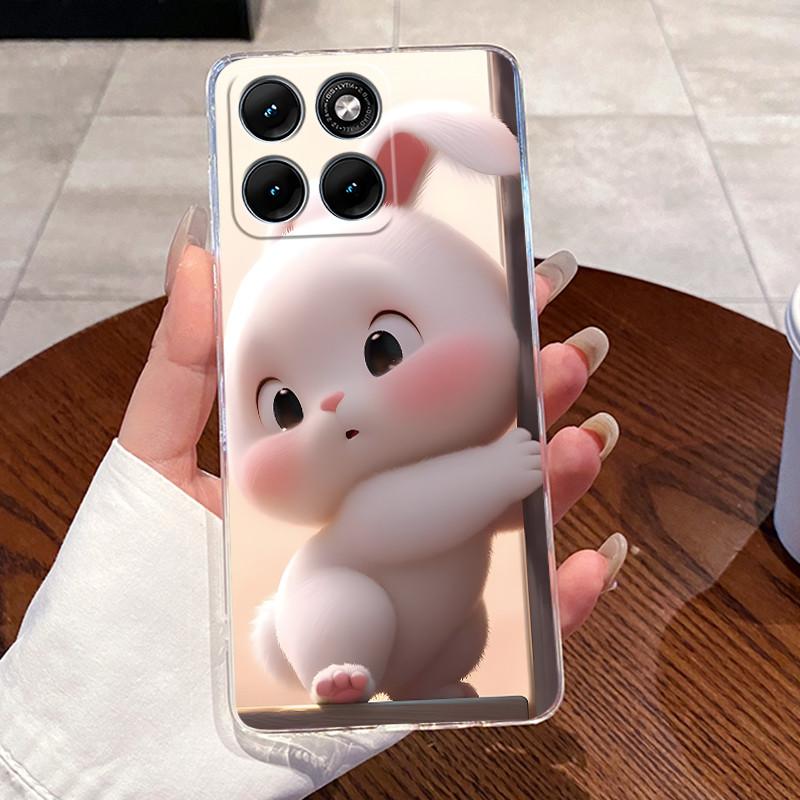 Jelly Casing For Motorola Edge 70 Fusion Funda Capa Clear Silicone Soft TPU Back Cover Cute Cat Rabbit Heart Protective Case