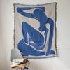 Coperta da divano casual con nappe Tappeto Decorazione Blu Letto Divano Tappetino per il tempo libero Arazzo Coperta per divano Appeso a parete Stanza Decorazione per la casa