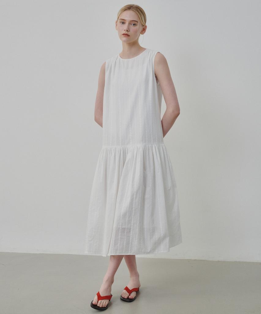 Ollibeudeollibeu Cotton Embroidered Raw Dress Oh6Mo5890