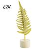 Stable Base Feather Decor Gold Leaf/Feather Ornaments with Weighted Round Base, Metal 3D Three-Dimensional Leaf Pattern Desktop for Home Office