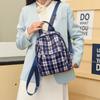 Campus Retro Plaid Backpack Junior Senior High School Student Schoolbag Girls Large Capacity Class Book Bag