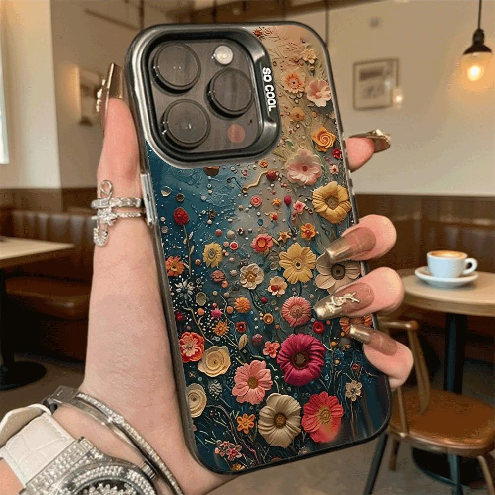 Textured 3D Floral Art Phone Case for Redmi Note 15 14 13 12 11 10 9 Pro Plus Anti-Scratch Premium Hard Cover
