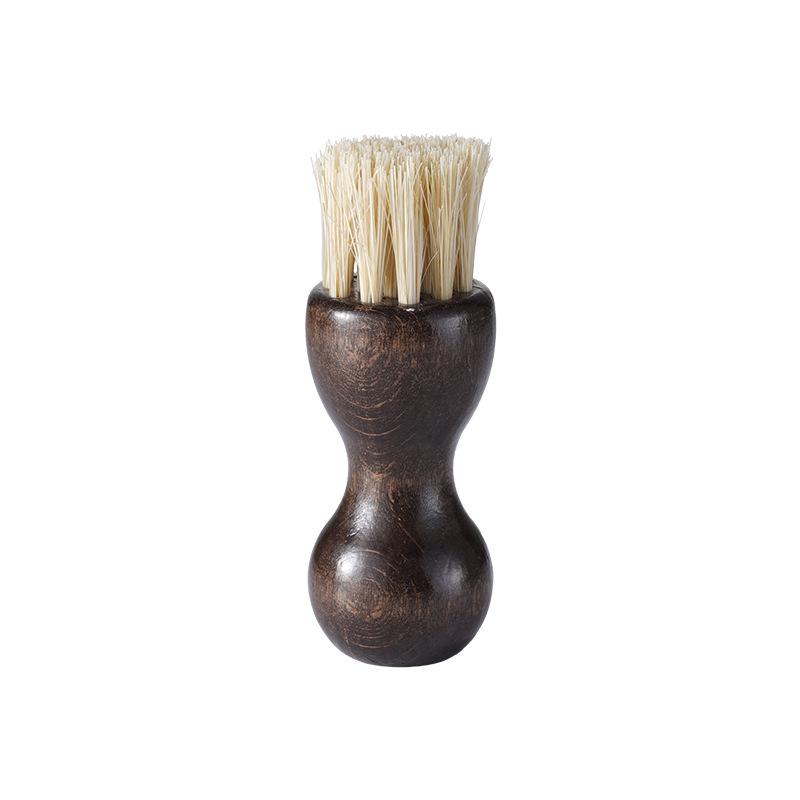 Mini Beechwood Chess-Shape Boar Bristle Shoe Brush - Dual Color, Polished, Multi-functional for Dust Removal
