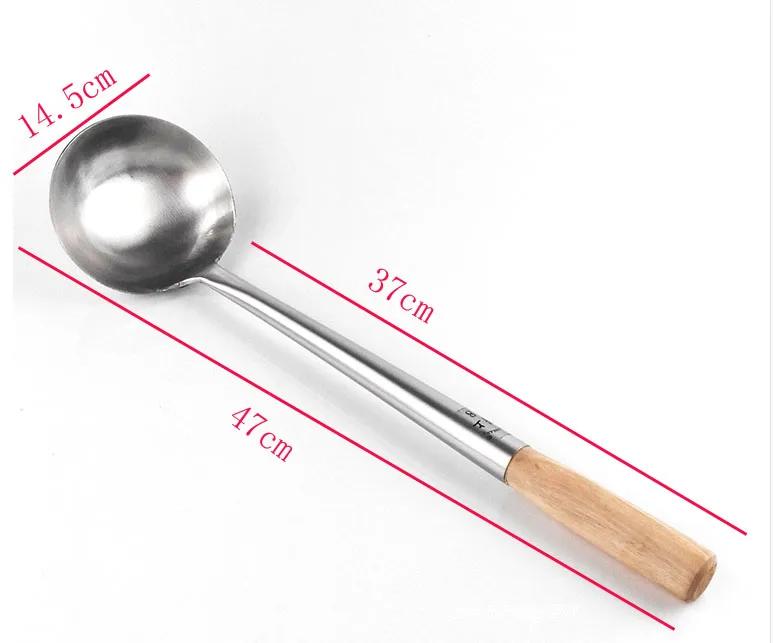 Long Handle Shovel Cooking Pot Turner Stainless Steel Spatula Turners Kitchen Cooking Utensils Cookware Tools Soup Spoon wok
